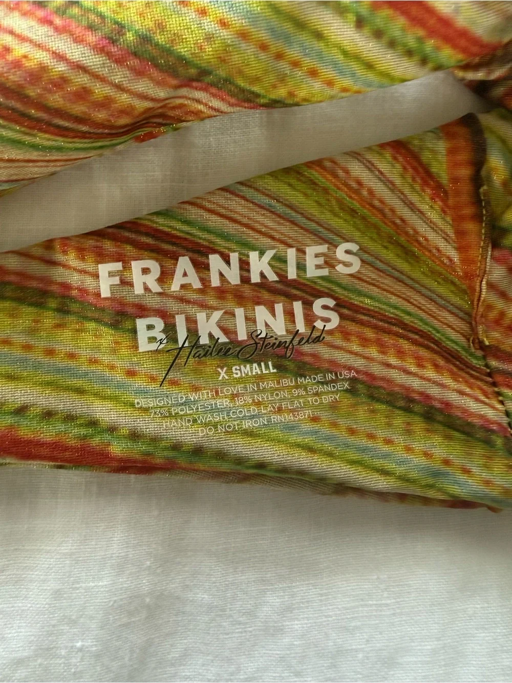 Frankie's Bikinis Hailee Seinfield XS Top and S Bottoms in Multicolor